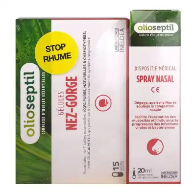 Olioseptil Gélules Nez Gorge B/15+spray Nasal à Salins-les-Bains