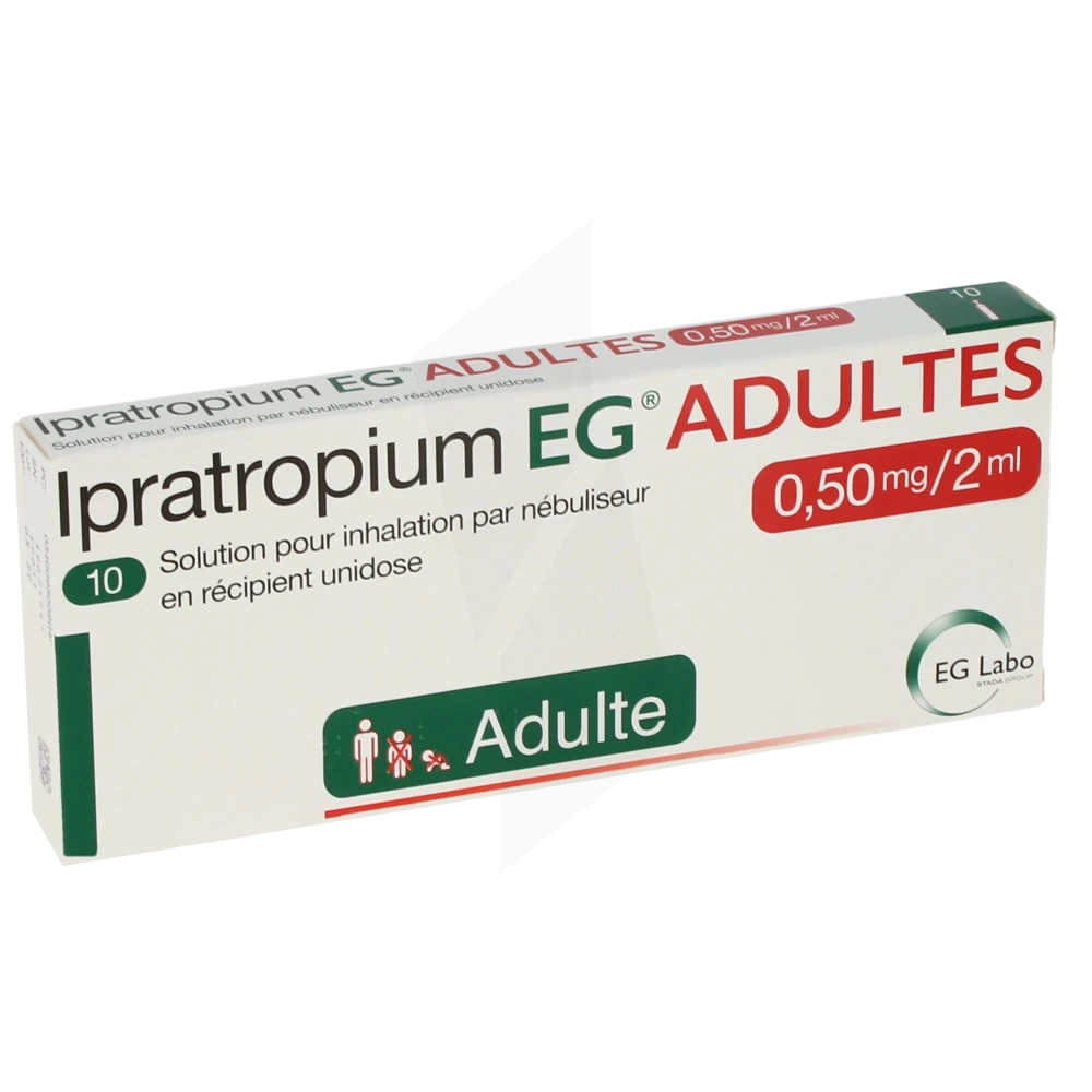 Ipratropium Eg 0,50 Mg/2 Ml Adultes, Solution Pour Inhalation Par Nébuliseur En Récipient Unidose