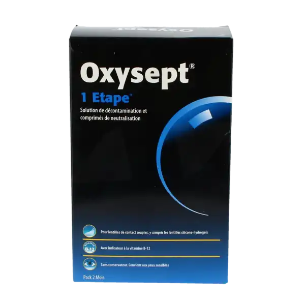 Oxysept 1 Etape Solution, 300 Ml, Pack 2 + 30 Comprimés