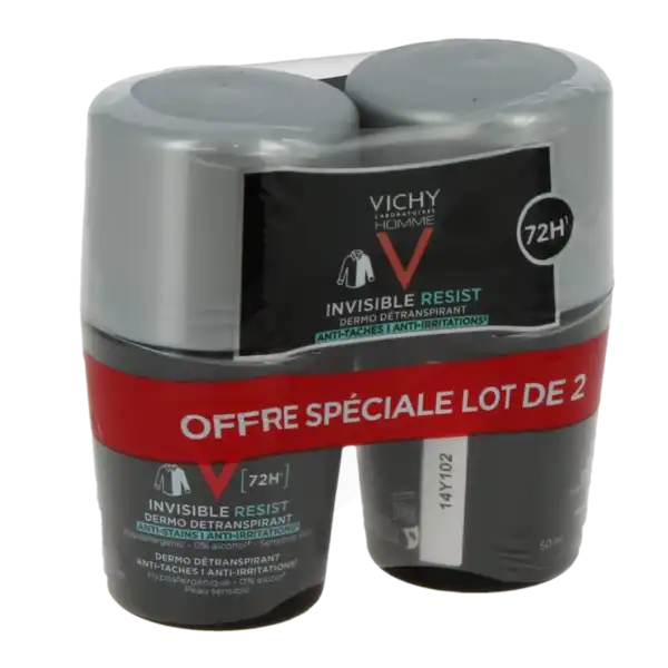 Vichy Homme Déodorant Invisible Resist 72h 2roll-on/50ml