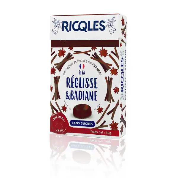 Ricqlès Bonbons Réglisse & Badiane Sans Sucre B/40g