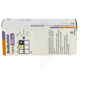 Acebutolol Viatris 200 Mg, Comprimé Pelliculé