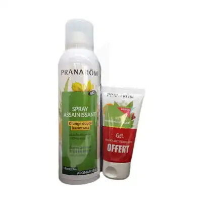 Aromaforce Spray Assainissant Orange Ravintsara Bio Fl/150ml+gel Hydroalcoolique
