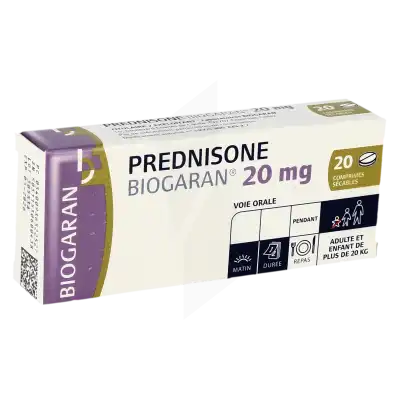 Prednisone Biogaran 20 Mg, Comprimé Sécable à Auterive