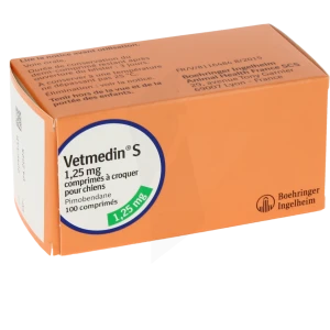 Vetmedin S 1,25 Mg Comprimes A Croquer Pour Chiens, Comprimé à Croquer