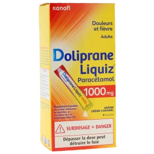 Dolipraneliquiz 1000 Mg, Suspension Buvable En Sachet édulcorée Au Sorbitol, Au Sucralose Et à La Néohespéridine Dc
