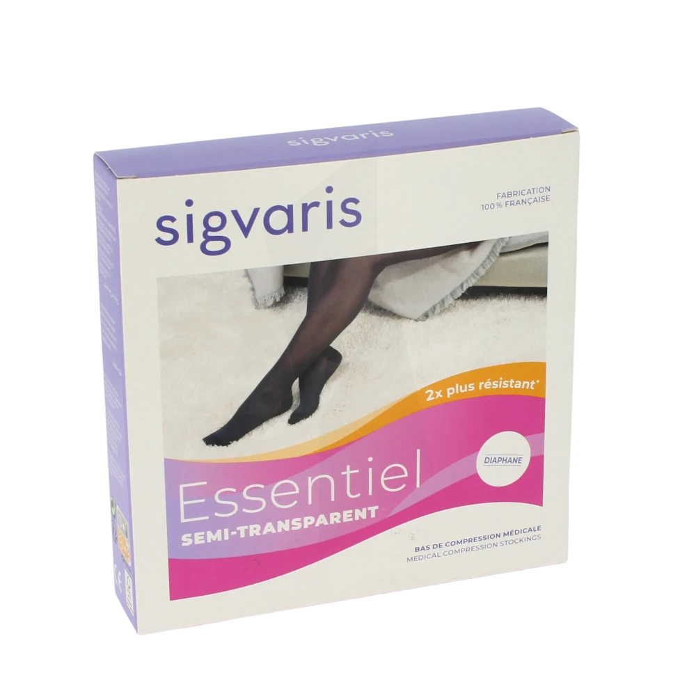 Sigvaris Essentiel Semi-transparent Bas Auto-fixants  Femme Classe 2 Brume Medium Normal