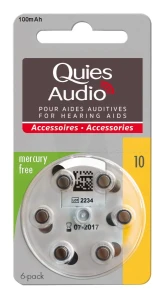 Quies Audio Pile Auditive Modèle 10 Plq/6
