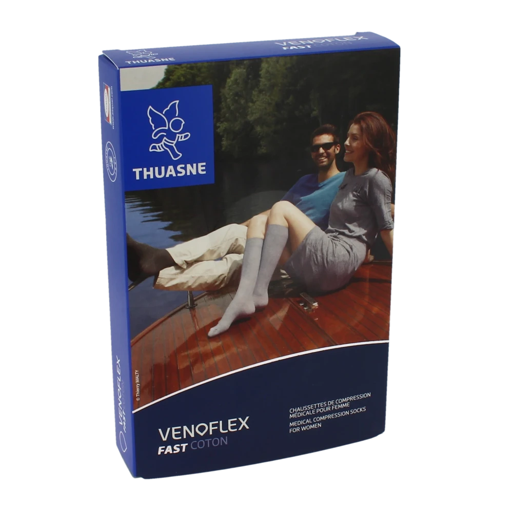 Thuasne Venoflex Fast 2 Chaussette Femme Irlandais Gris Chiné T3n