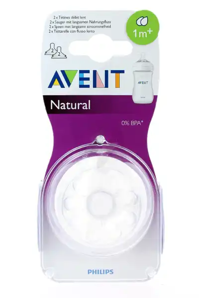 Tetine Avent Natural Debit Lent X 2