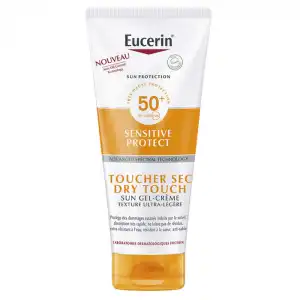 Eucerin Sun Sensitive Protect Spf50+ Gel Crème Corps Toucher Sec Fl/200ml à CHAMPAGNOLE