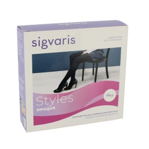 Sigvaris Styles Opaque Chaussettes  Femme Classe 2 Bleu Marine Medium Long