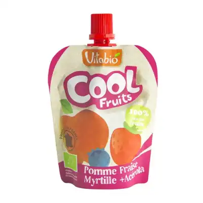 Vitabio Cool Fruits Compote Pomme Fraise Myrtille Gourde/90g à MONTEUX
