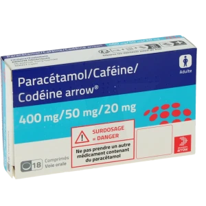Paracetamol/cafeine/codeine Arrow 400 Mg/50 Mg/20 Mg, Comprimé
