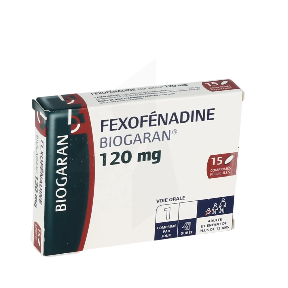 Fexofenadine Biogaran 120 Mg, Comprimé Pelliculé