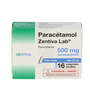 Paracetamol Zentiva Lab 500 Mg, Comprimé Sécable