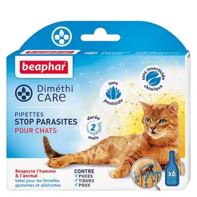 Beaphar Dimethicare Pipettes Stop Parasites Pour Chats Au Diméthicone 6 Pipettes X 1ml à Paris