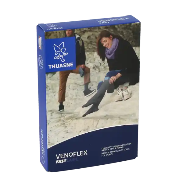 Venoflex Fast 2 Chaussette Laine Femme Torsades Anthracite Taille 3n
