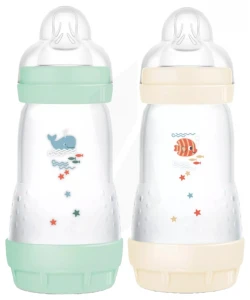 Mam Easy Start Nature Biberon Tétine Débit 2 Menthe-coton 260ml B/2