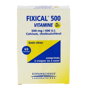 Fixical Vitamine D3 500 Mg/400 Ui, Comprimé à Croquer Ou à Sucer