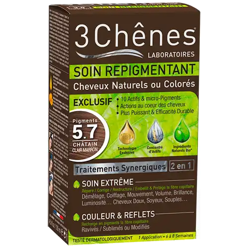 Soin Repigmentant Kit Cheveux Naturels Ou Colorés 5.7 Pigments Châtain Clair Marron