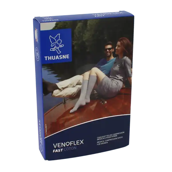 Thuasne Venoflex Fast 2 Chaussette Femme Irlandais Gris Chiné T3n