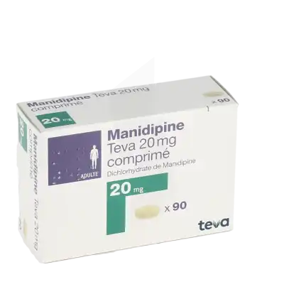 Manidipine Teva 20 Mg, Comprimé à Clermont-Ferrand