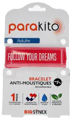 Parakito Good Vibes Bracelet Rechargeable Anti-moustique Adulte Fuschia B/2 à La Ricamarie