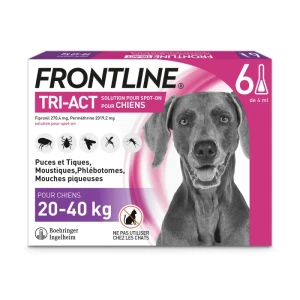 Frontline Tri-act Solution Pour Spot-on Pour Chiens 20 - 40 Kg, Solution Pour Spot-on