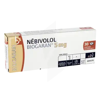 Nebivolol Biogaran 5 Mg, Comprimé Quadrisécable à Nice