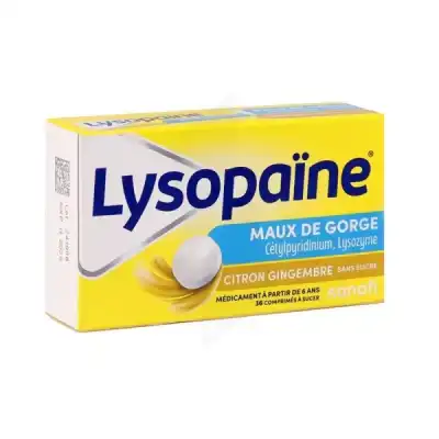 LysopaÏne Cetylpyridinium Lysozyme Citron Gingembre Sans Sucre, Comprimé à Sucer édulcoré Au Sorbitol Et à La Saccharine à Libourne