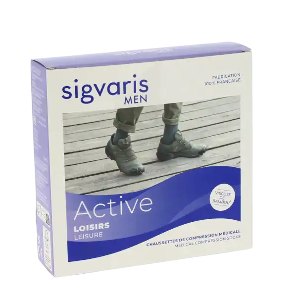 Sigvaris Active Loisirs Chaussette Classe 2 Homme Gris Anthracite Long L