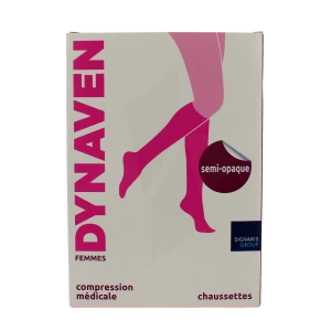 Sigvaris Dynaven Semi-opaque Chaussette Classe 2 Femme Noir Long Xl+