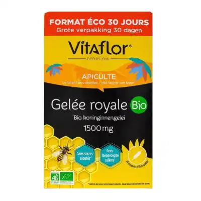Vitaflor Bio Gelée Royale 1500mg Solution Buvable 30 Ampoules/15ml à Hendaye