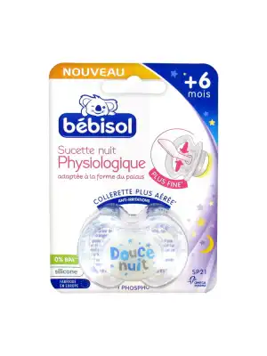 Bébisol Slim Sucette physiologique silicone nuit +6mois T2