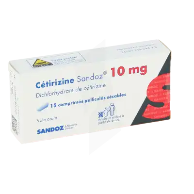 Cetirizine Sandoz 10 Mg, Comprimé Pelliculé Sécable à LE LAVANDOU