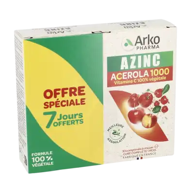 Azinc Vegetal AcÉrola 1000 Vitamine C Cpr À Croquer 2b/30 à CUISERY