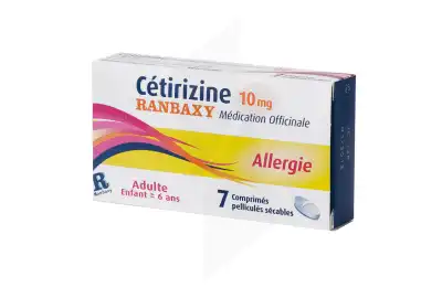 CETIRIZINE RANBAXY MEDICATION OFFICINALE 10 mg, comprimé pelliculé sécable