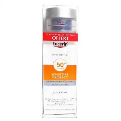 Eucerin Sun Sensitive Protect Spf50+ Crème Visage T/50ml + Mini Hf Nuit Offert à LYON