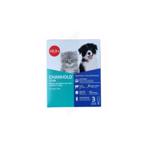 Chanhold 15 Mg Solution Pour Spot-on Chien Chat <=2.5 Kg 3pipette/0,25ml