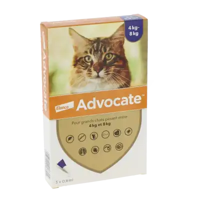 ADVOCATE 80 MG + 8 MG SOLUTION POUR SPOT-ON POUR GRANDS CHATS, Solution pour spot-on