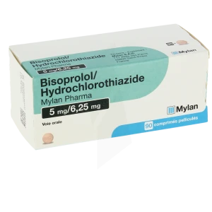 Bisoprolol/hydrochlorothiazide Viatris 5 Mg/6,25 Mg, Comprimé Pelliculé
