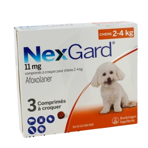 Nexgard 11 Mg Comprimes A Croquer Pour Chiens 2 - 4 Kg, Comprimé à Croquer