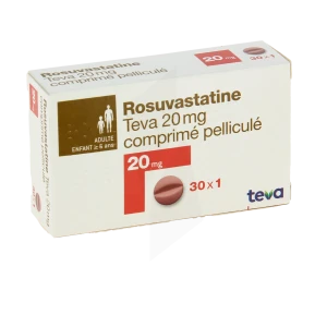 Rosuvastatine Teva 20 Mg, Comprimé Pelliculé