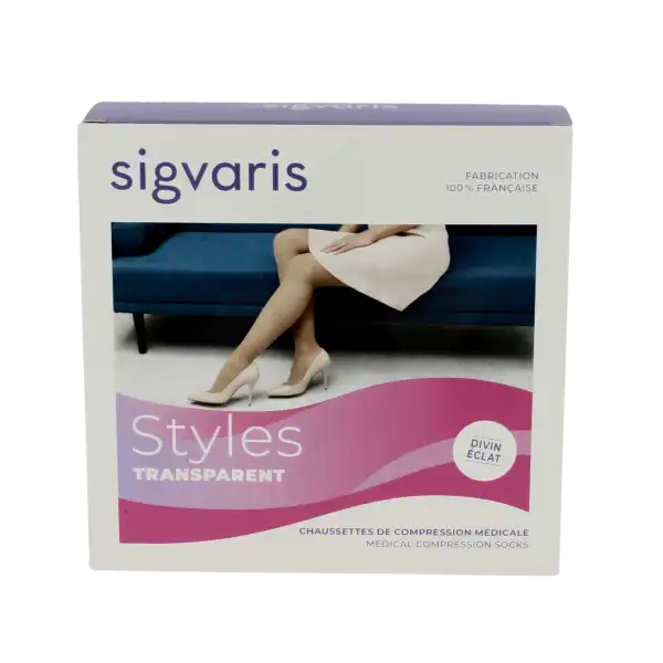 Sigvaris Styles Transparent Chaussettes  Femme Classe 2 Noir Medium Normal