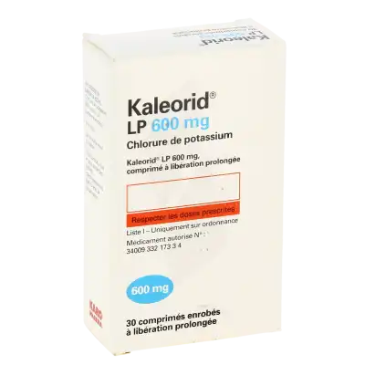 Kaleorid Lp 600 Mg, Comprimé à Libération Prolongée à Paris