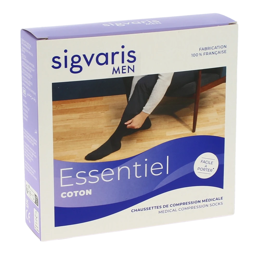 Sigvaris Essentiel Instinct Coton Chaussette Classe 2 Homme Sable Normal M