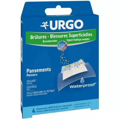 Urgo Brûlures - Blessures Superficielles Pansements Waterproof Grand Format B/4 à Bordeaux