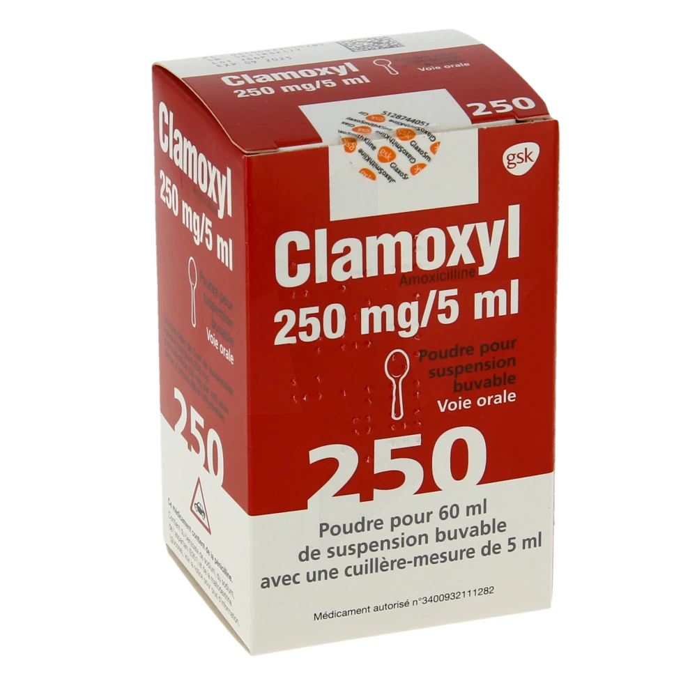 Clamoxyl 250 Mg/ 5 Ml, Poudre Pour Suspension Buvable