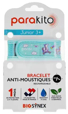Parakito Junior 1 Bracelet Rechargeable Anti-moustique Licornes B/2 à LE PIAN MEDOC